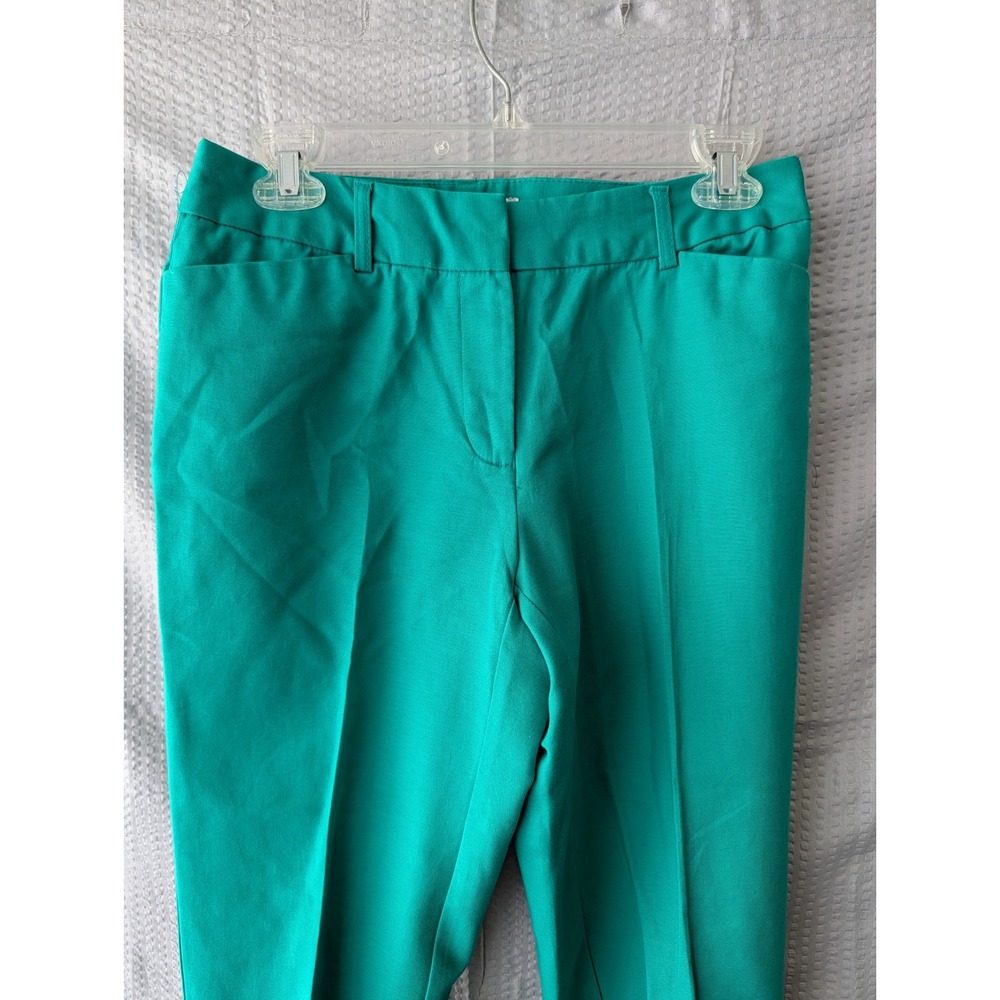 Liz Claiborne Emerald Green Straight Leg Dress Pants Womens Size 4 Cotton Blend